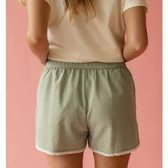 Green Gingham Boxer Shorts - Size L - Picture 3 of 11